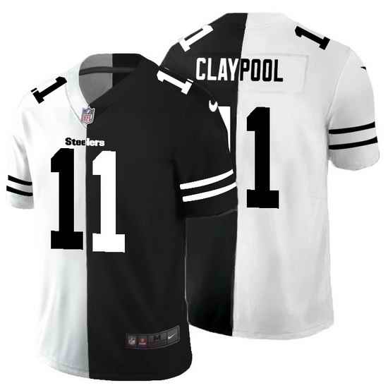 Pittsburgh Steelers 11 Chase Claypool Men Black V White Peace Split Nike Vapor Untouchable Limited NFL Jersey